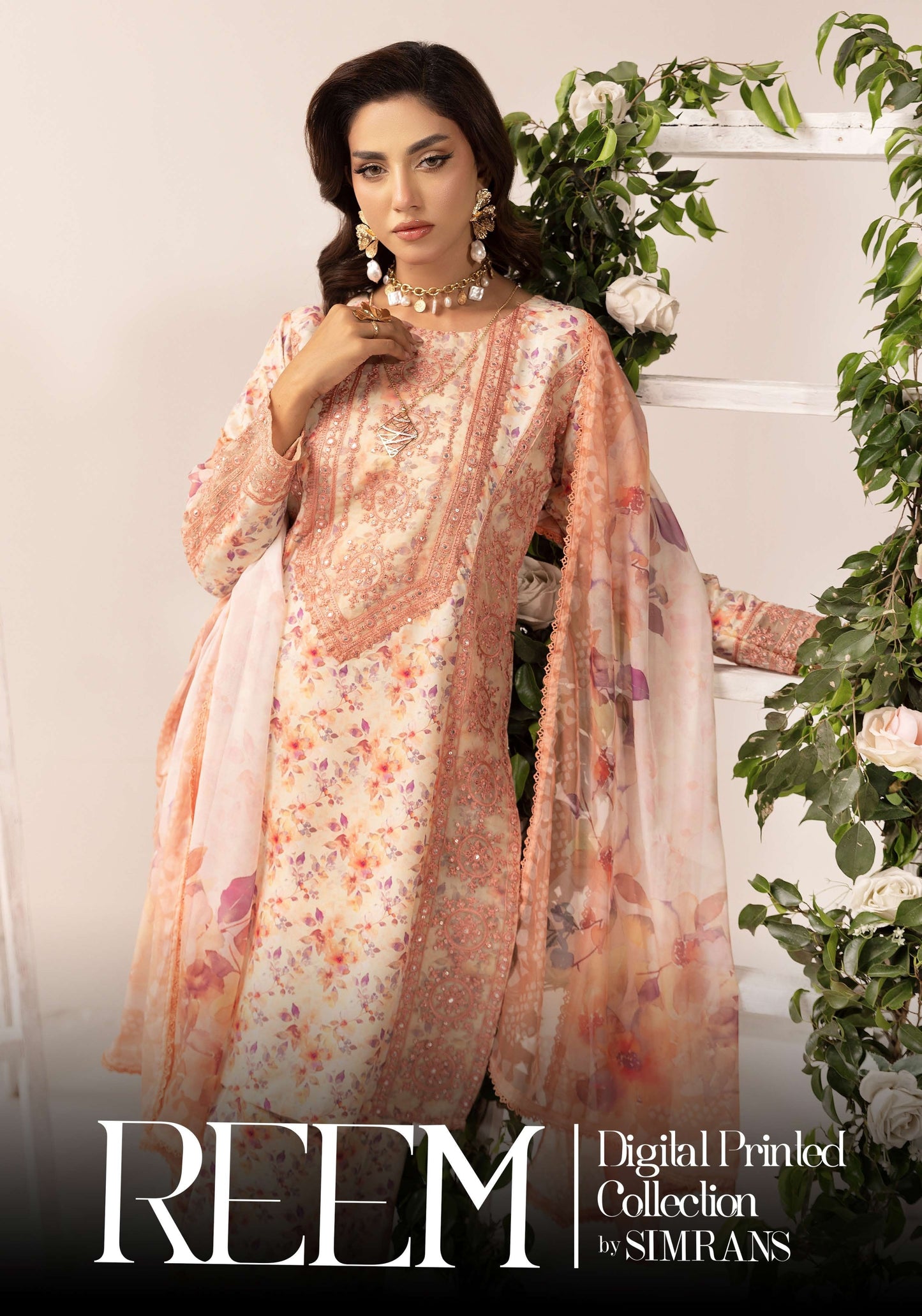 SIMRANS Reem premium 3 piece mummy & me Girls 01 Eid outfit.