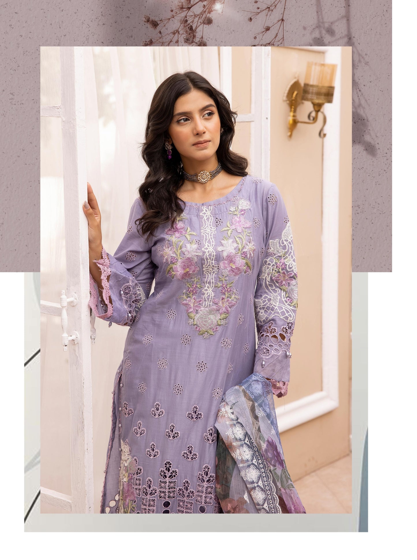 SIMRANS ‘AAFREEN’ | EMBROIDERED COTTON CHIKENKARI READYMADE TRADITIONAL WOMENSWEAR 135