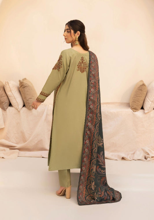EMBER DHANAK EMBROIDERED 3PC READYMADE Mehak 202503