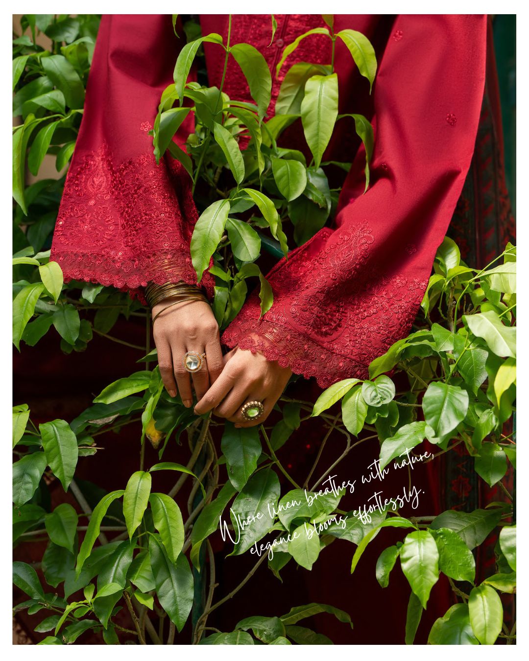 Premium Linen 3PC Embroidered Outfit RUA14