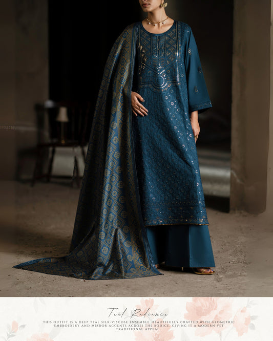 CASUALLITE SHAM PREMIUM VISCOSE LUXURY EMBROIDERED 3PC READYMADE CSP207