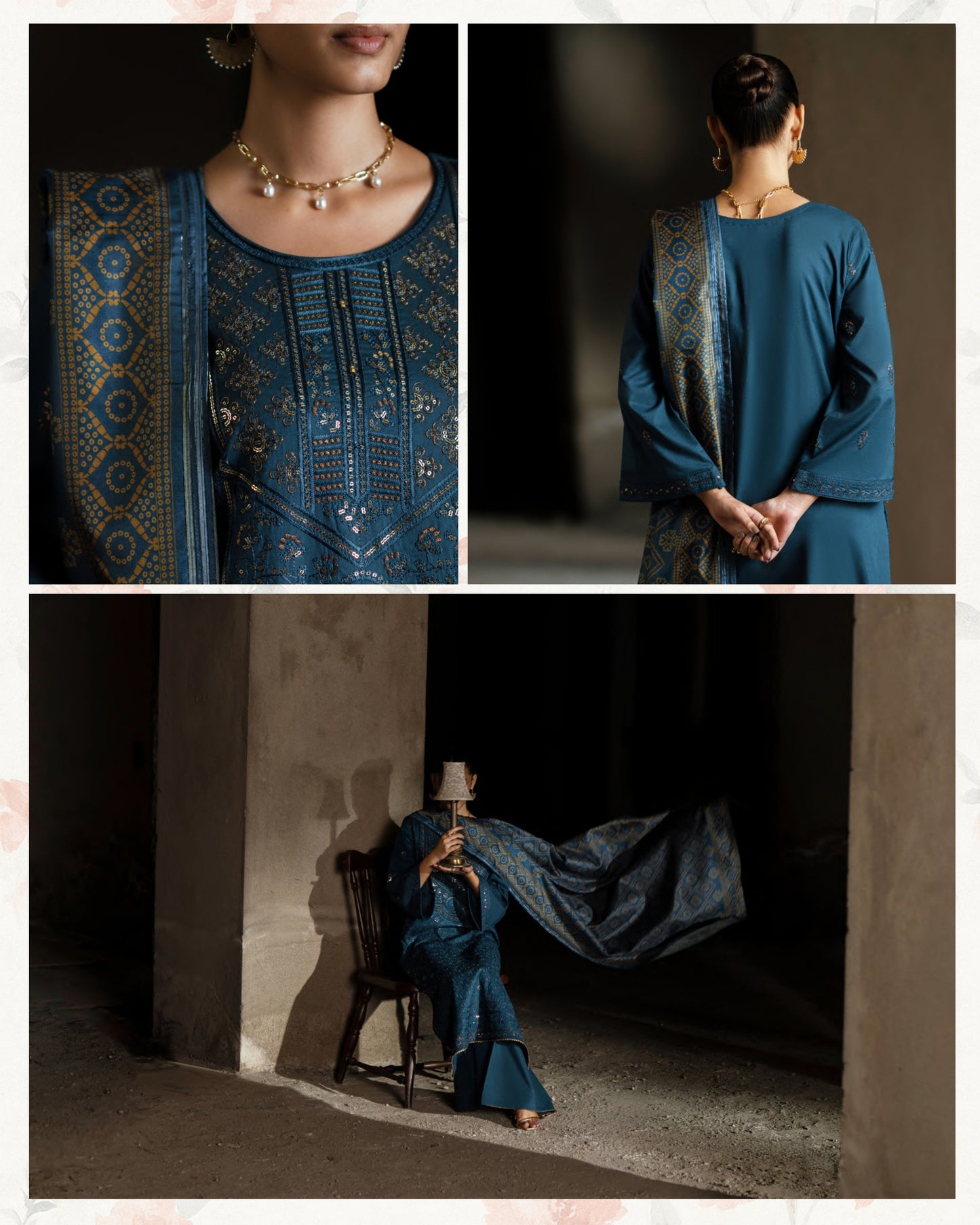 CASUALLITE SHAM PREMIUM VISCOSE LUXURY EMBROIDERED 3PC READYMADE CSP207