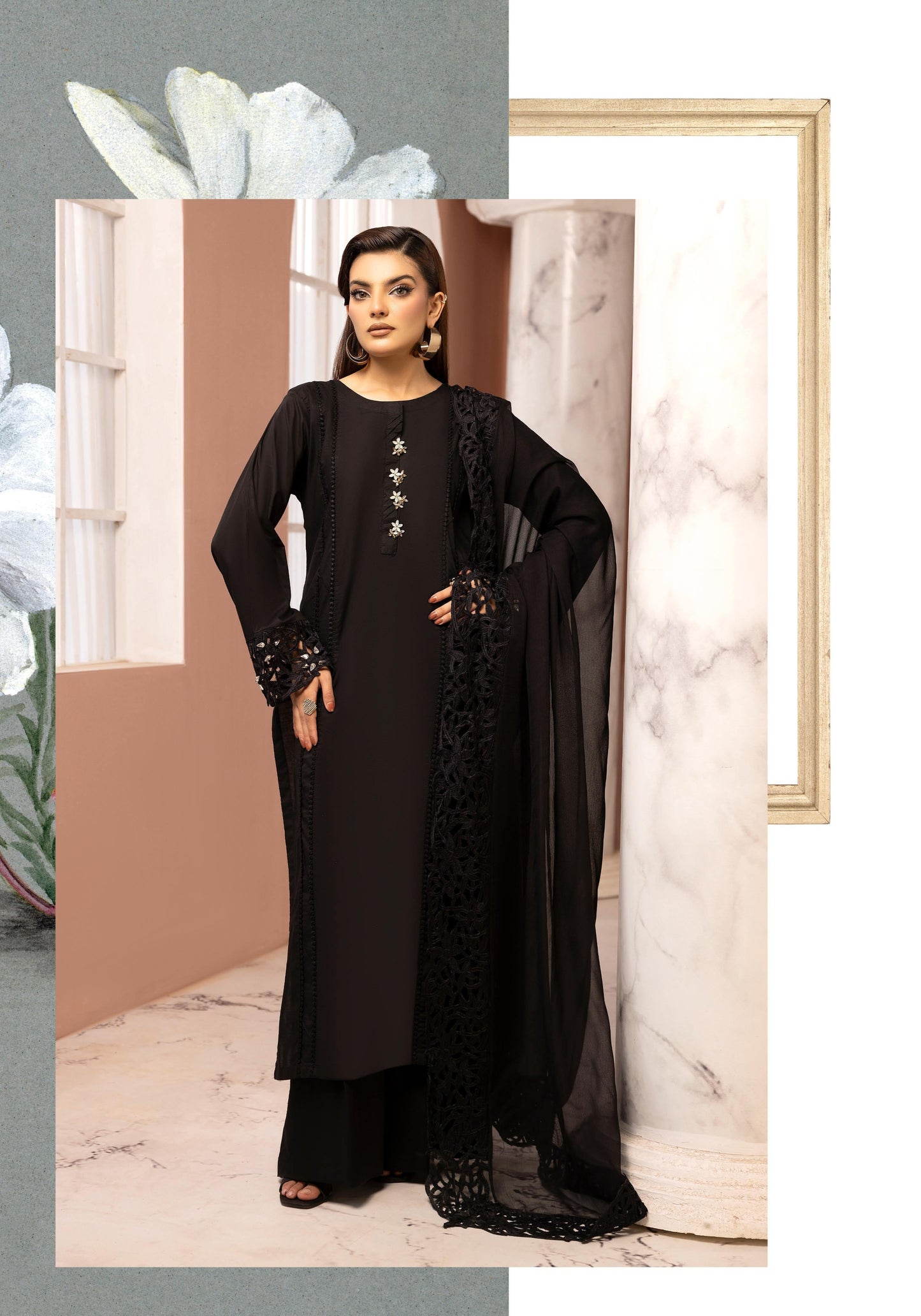 SIMRANS ‘AURA LUX’ | EMBROIDERED COTTON READYMADE TRADITIONAL WOMENSWEAR3022