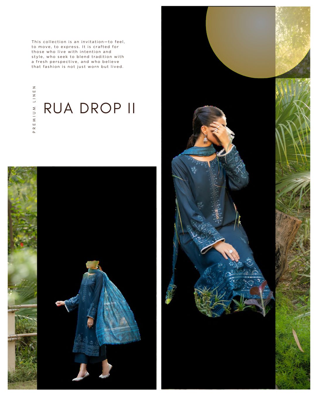 Premium Linen 3PC Embroidered Outfit RUA17