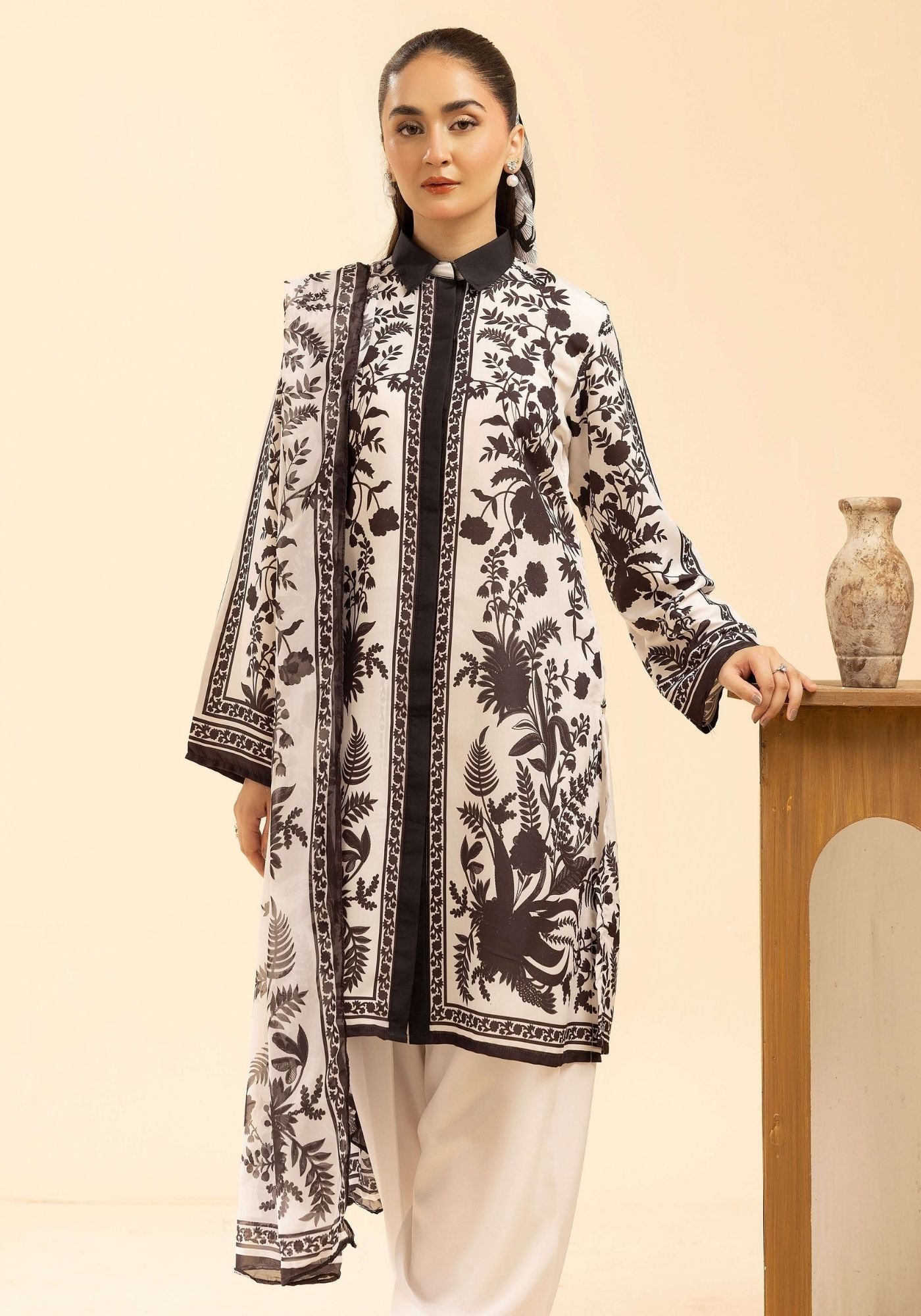 Sania Masketiya Mehak collection 3 piece printed casual suit 112201