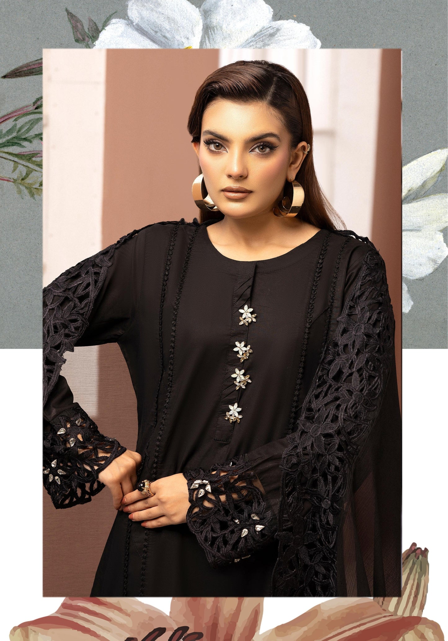 SIMRANS ‘AURA LUX’ | EMBROIDERED COTTON READYMADE TRADITIONAL WOMENSWEAR3022