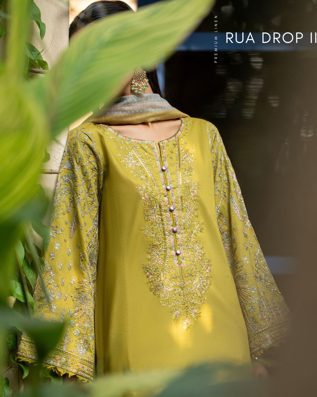 Premium Linen 3PC Embroidered Outfit RUA13