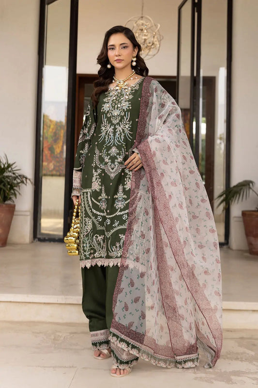 Simrans premium 3 piece farshi shalwar embroidered collection BK 01