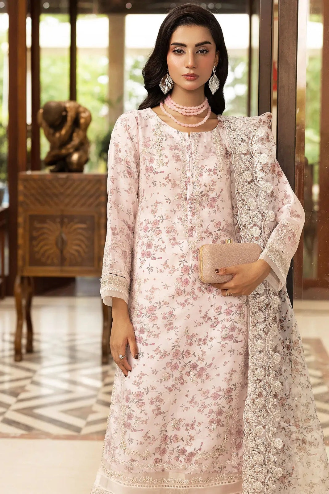 SIMRANS Mehrunisa premium 3 piece mummy & me Ladies Lpink outfitBK13