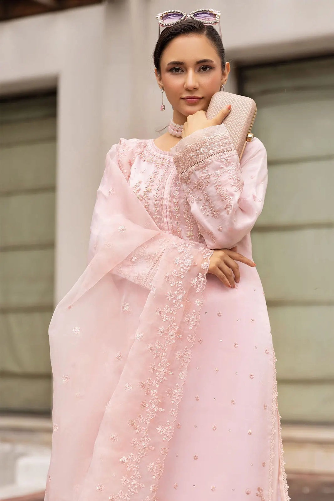 SIMRANS Mehrunisa premium 3 piece mummy & me Ladies pink outfit BK16