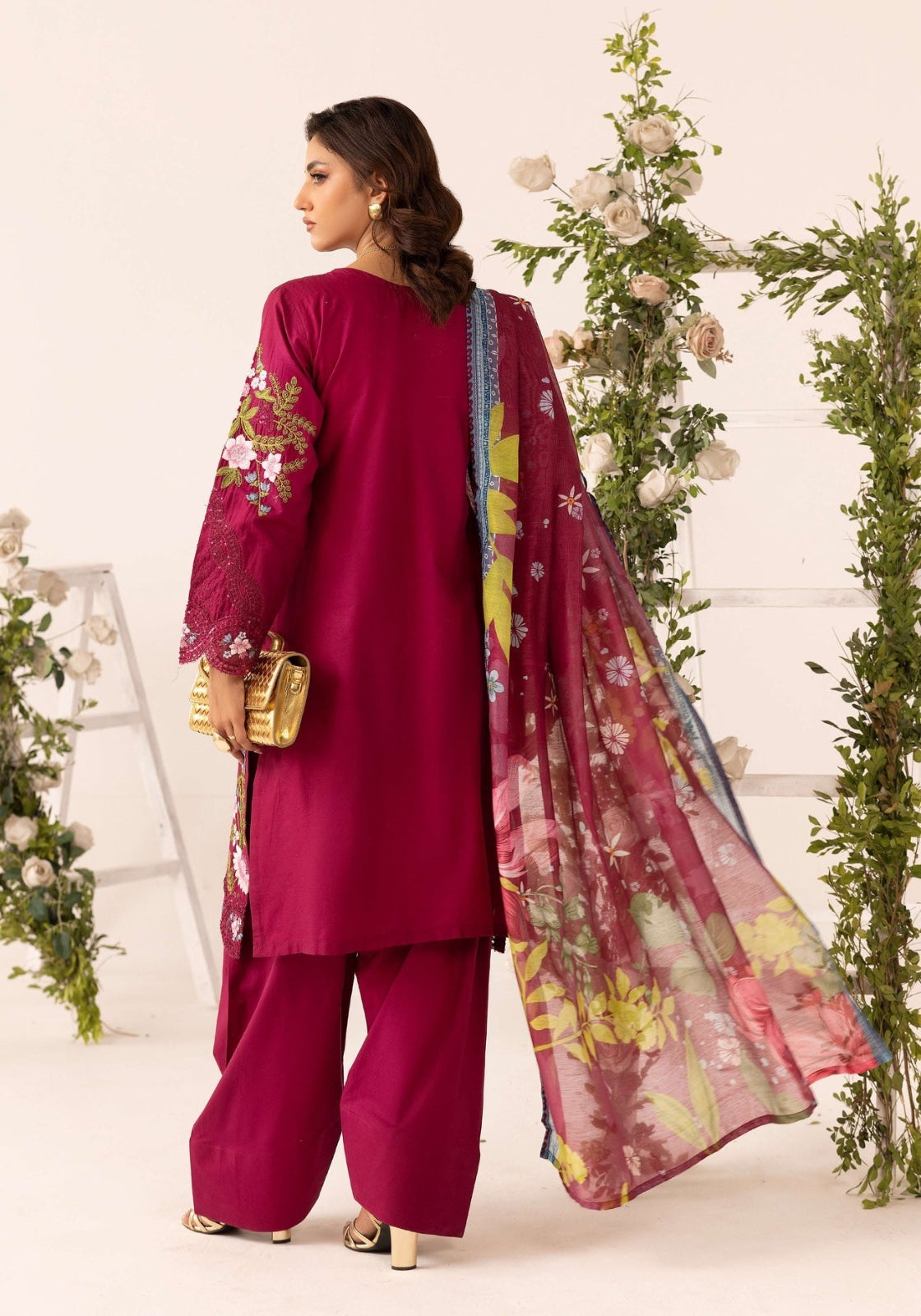 SIMRANS GRASE MARIA B FARSHI SHALWAR EMBROIDERED 3PC READYMADE BK10