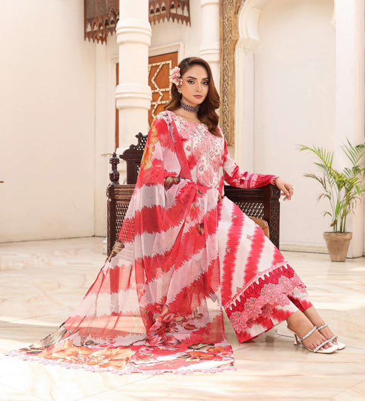 SIMRANS Mehrunisa premium 3 piece mummy & me Ladies red outfit BK17