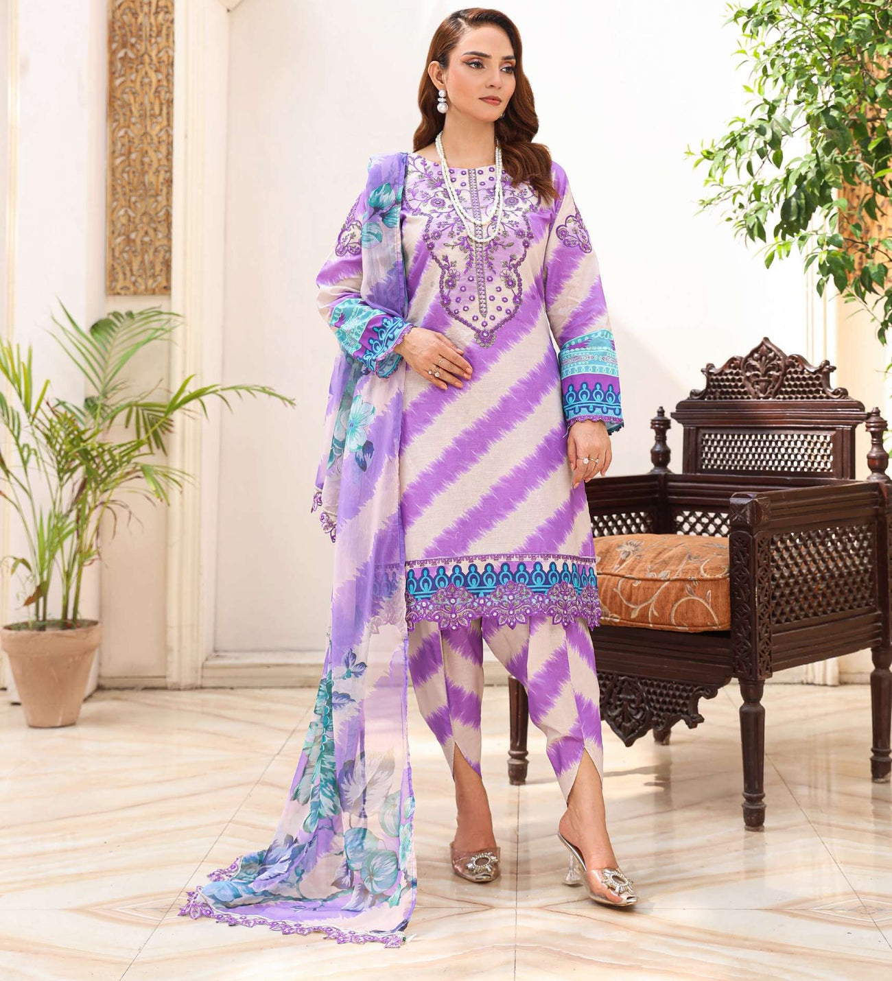 SIMRANS Mehrunisa premium 3 piece mummy & me Ladies purple outfit BK19