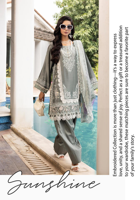 SIMRANS Khaas premium 3 piece mummy & me Ledies Grey Eid outfit.BK08