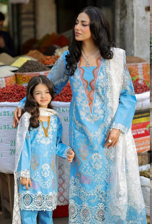 SIMRANS ‘BAZAAR KAHAANI’ | EMBROIDERED COTTON MOTHER & DAUGHTER READYMADE TRADITIONAL WOMENSWEAR FORMAL CK10