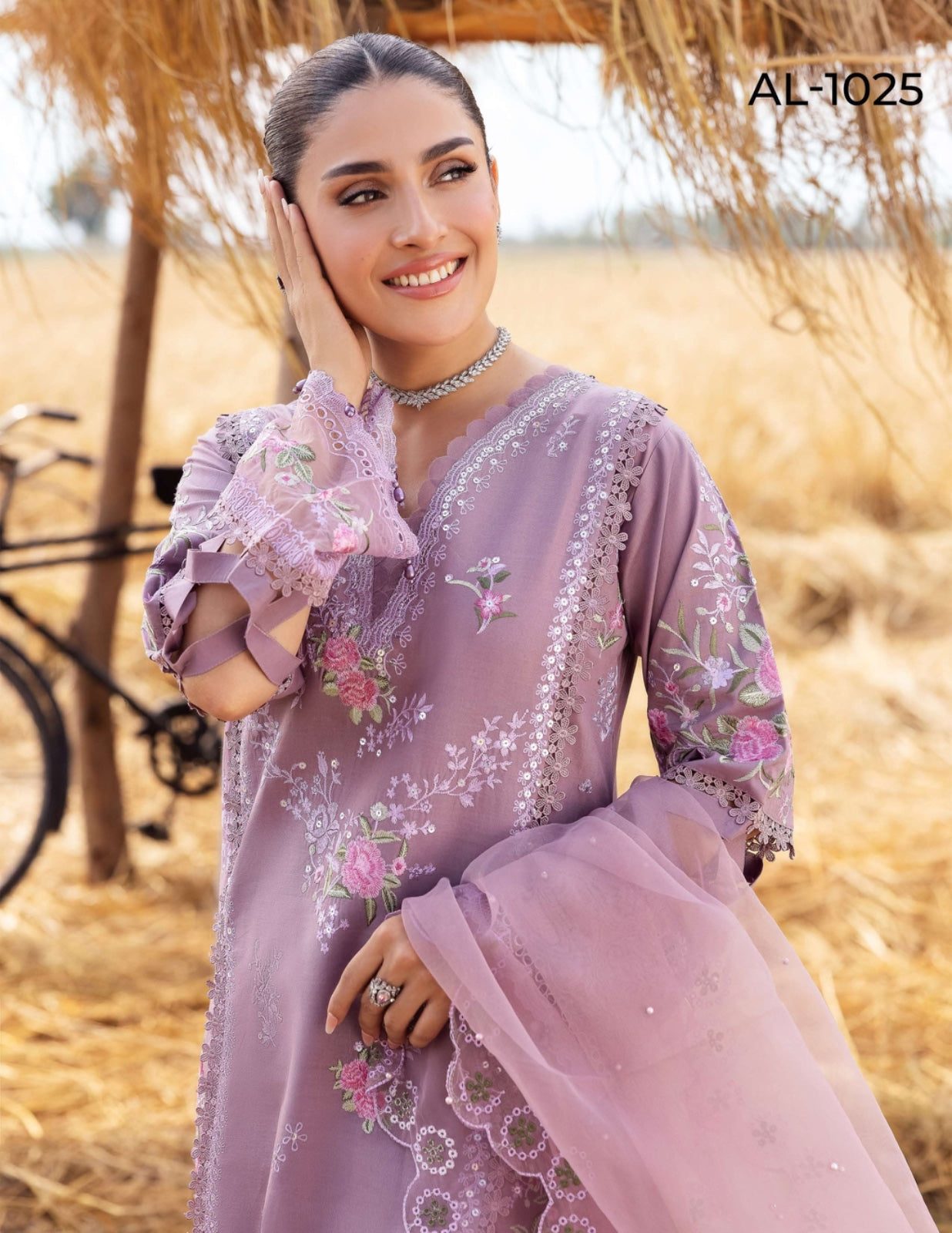 SIMRANS Heer premium 3 piece mummy & me Ledies Purple medium Eid outfit CK14