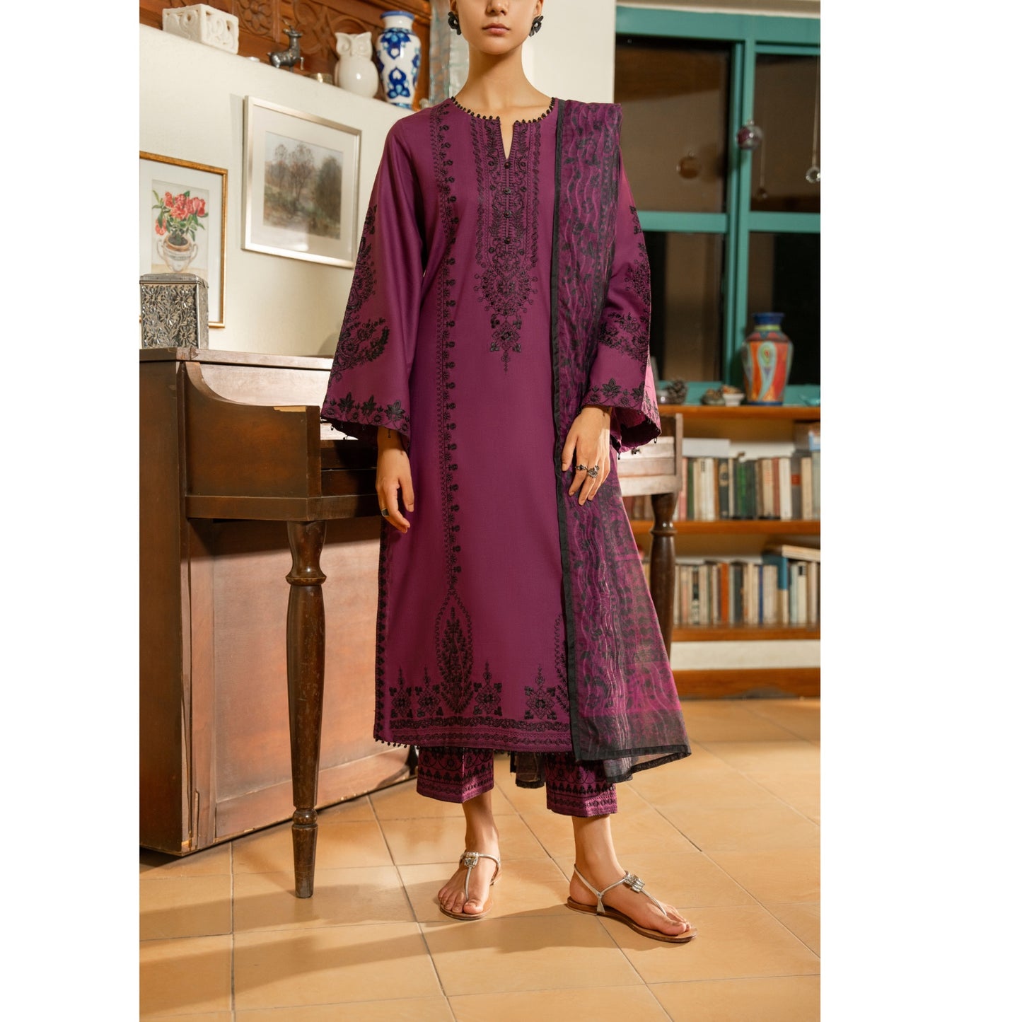 Casuallite Embroidered Linen Ready to Wear Winter Collection CTE 03