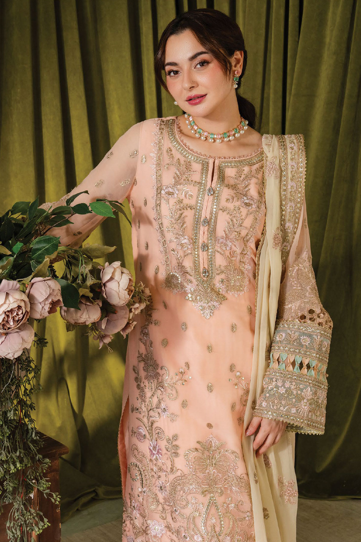 SIMRANS Hania Amir collection 3 piece Kashud embroidered suit readymade 901 - S&S