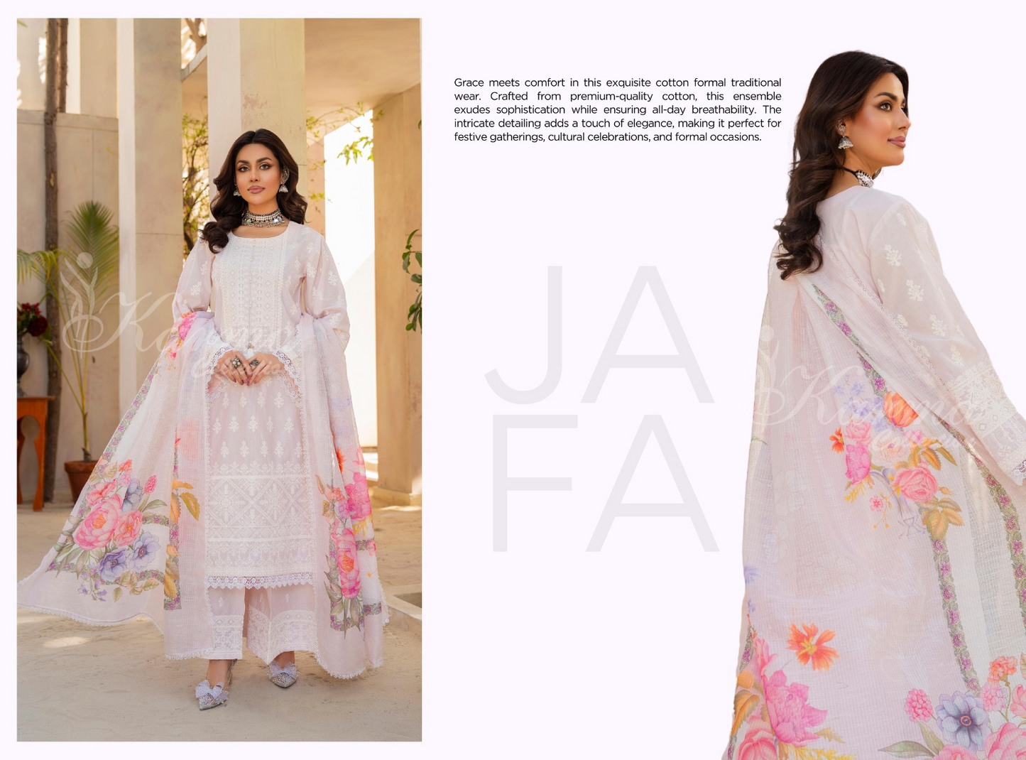 KARMA ‘AFFREEN’ | EMBROIDERED COTTON READYMADE | KC-146 - S&S
