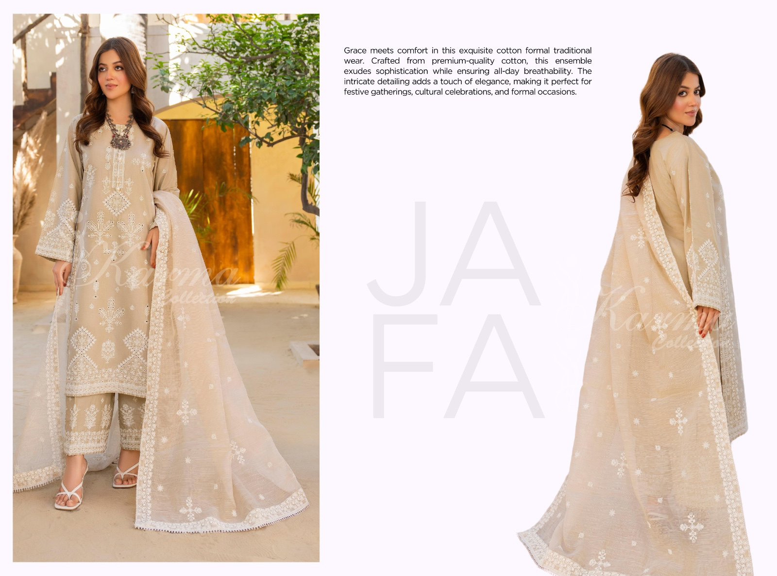 KARMA ‘AFFREEN’ | EMBROIDERED COTTON READYMADE | KC-147 - S&S