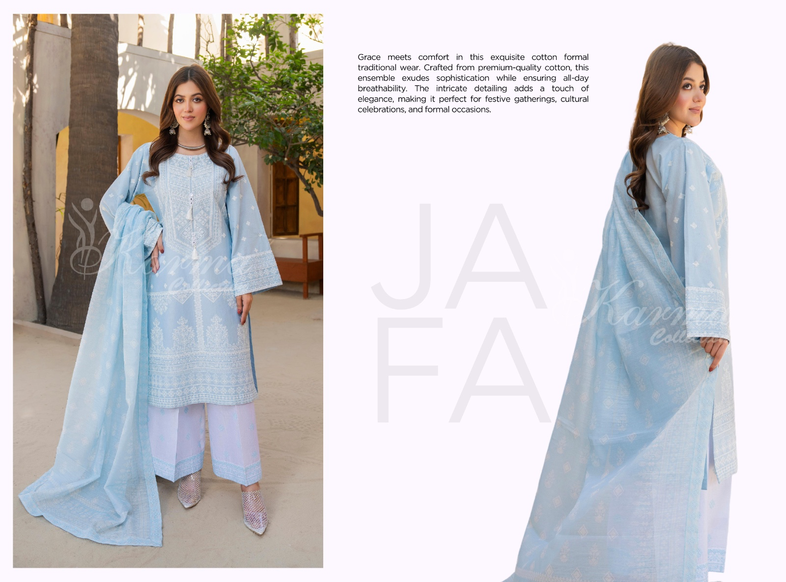 KARMA ‘AFFREEN’ | EMBROIDERED COTTON READYMADE | KC-149 - S&S