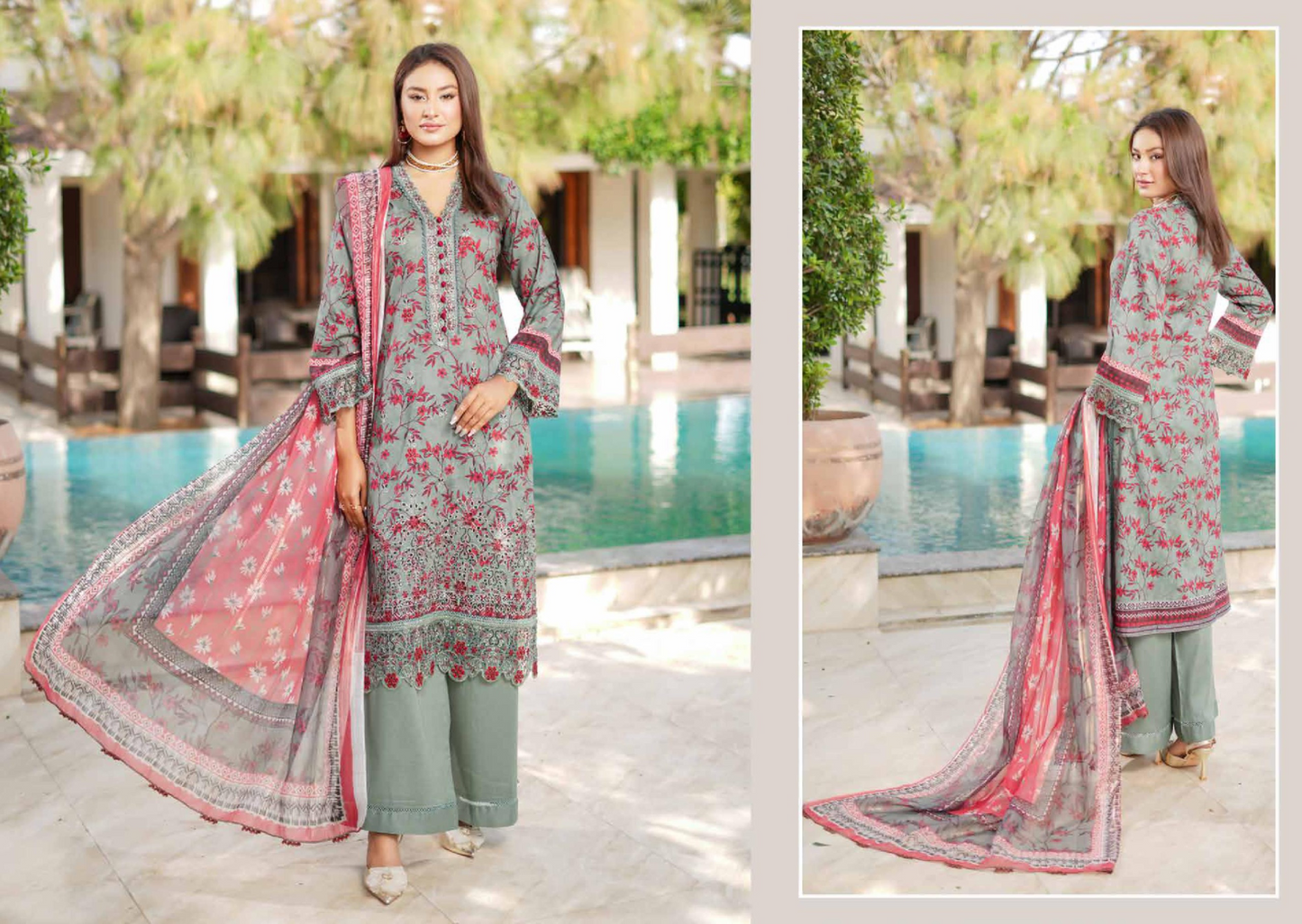 MUNIRA | EMBROIDERED LINEN READYMADE |M MGL01 - S&S