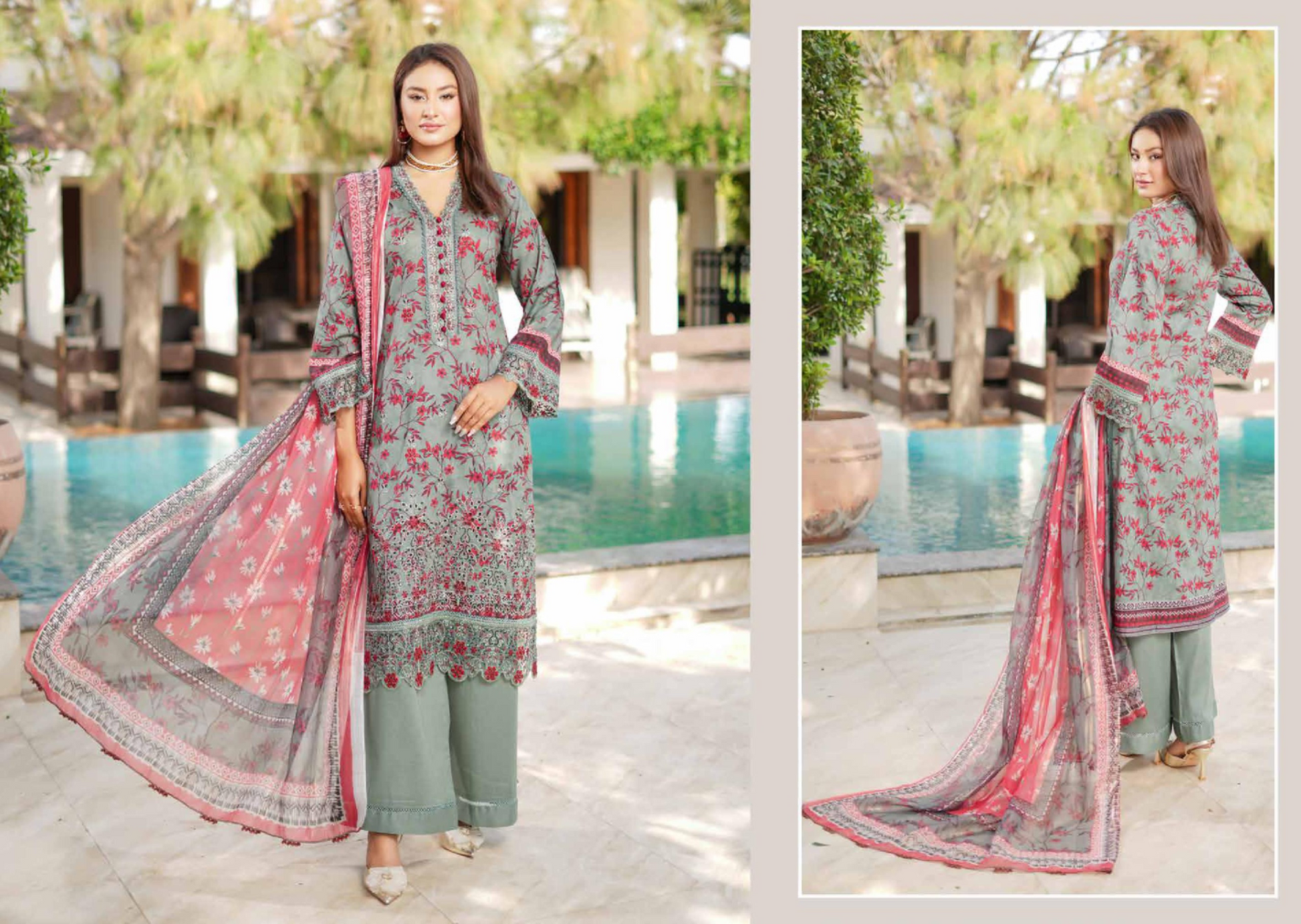 MUNIRA | EMBROIDERED LINEN READYMADE |M MGL01 - S&S