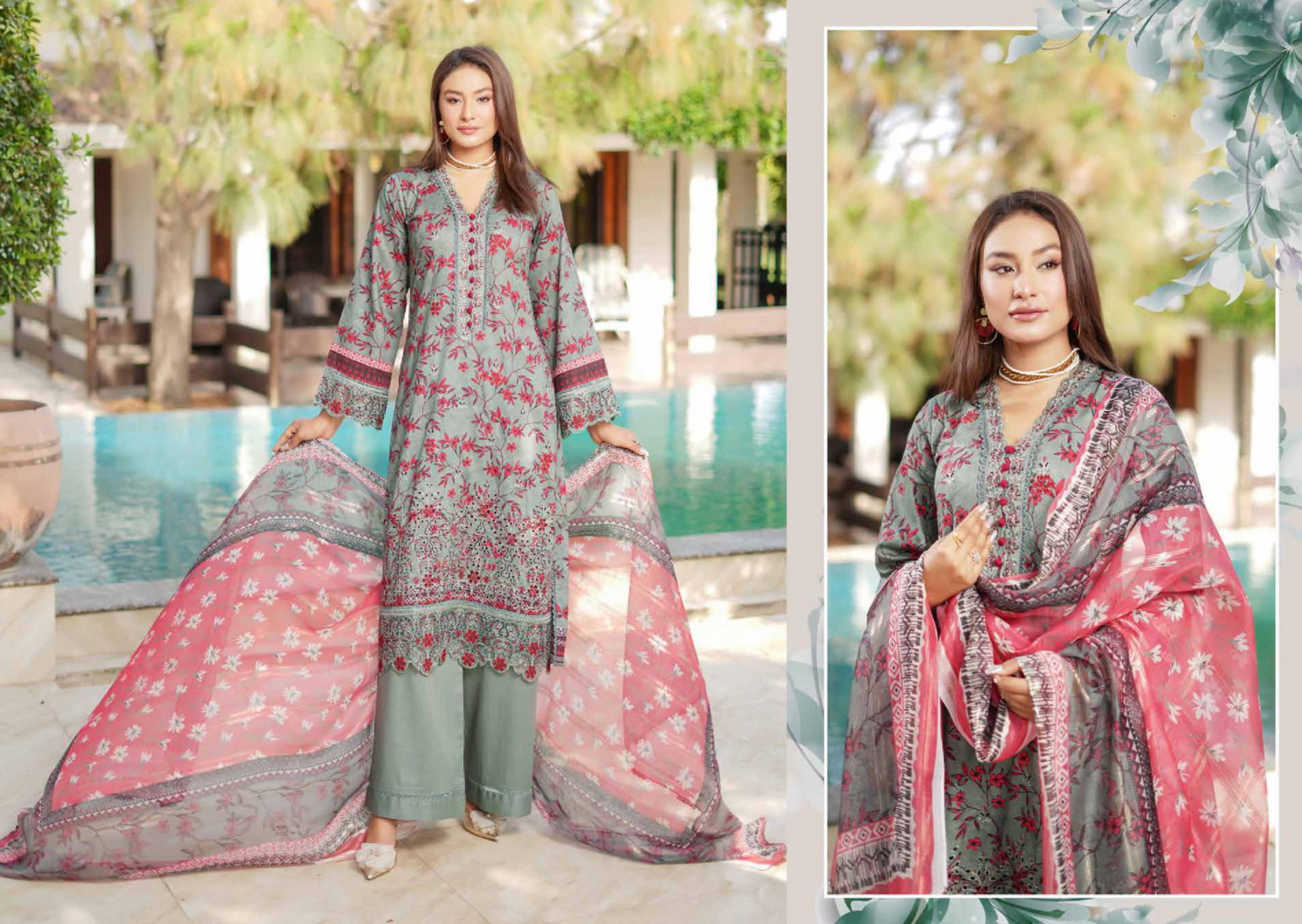 MUNIRA | EMBROIDERED LINEN READYMADE |M MGL01 - S&S