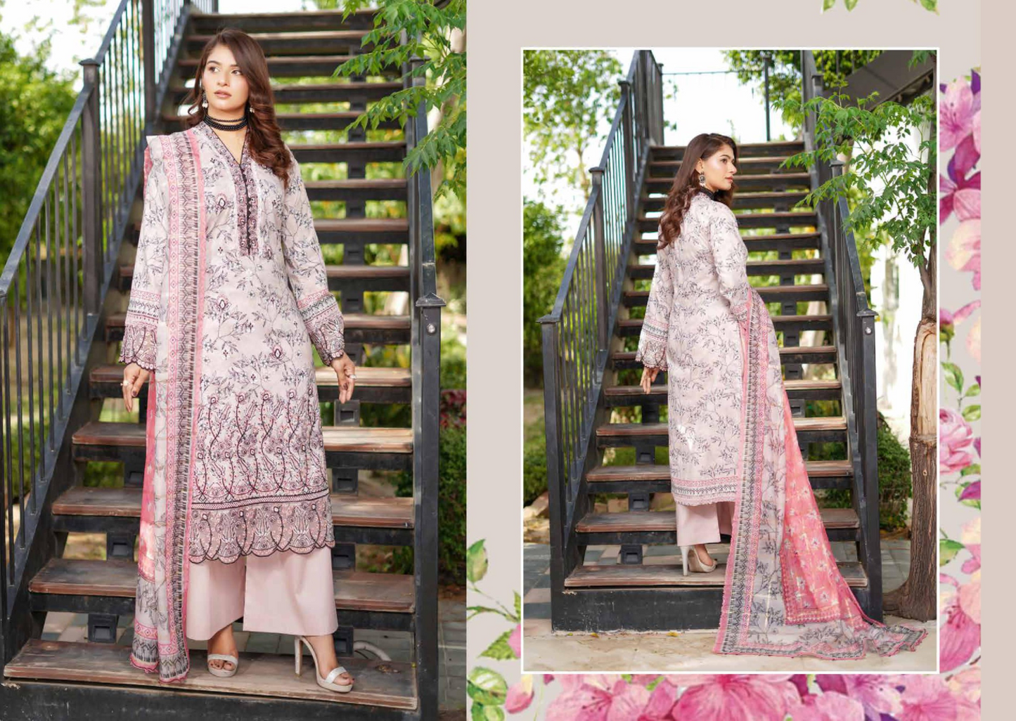 MUNIRA | EMBROIDERED LINEN READYMADE | MGL02 - S&S