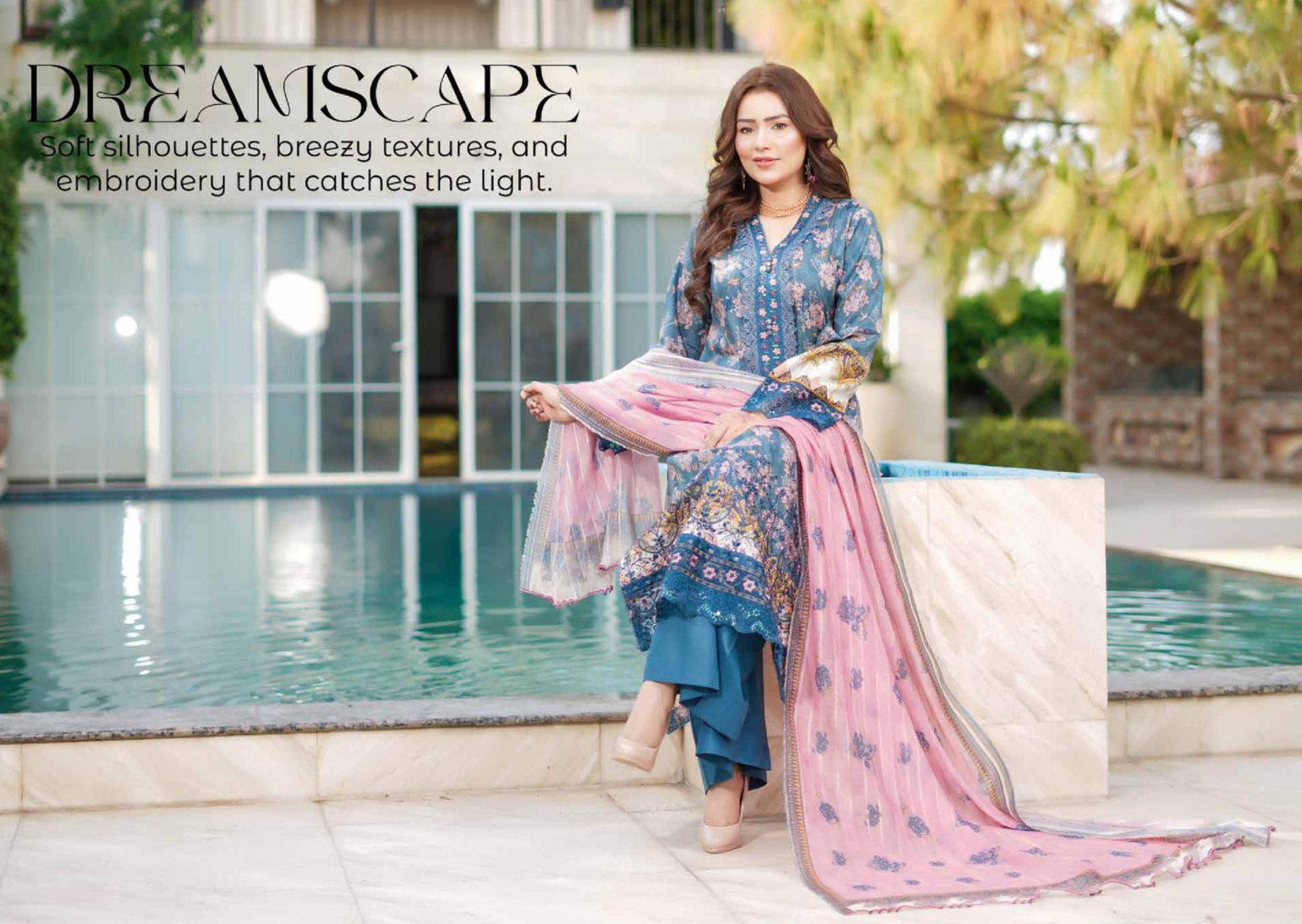 MUNIRA | EMBROIDERED LINEN READYMADE | MGL03 - S&S
