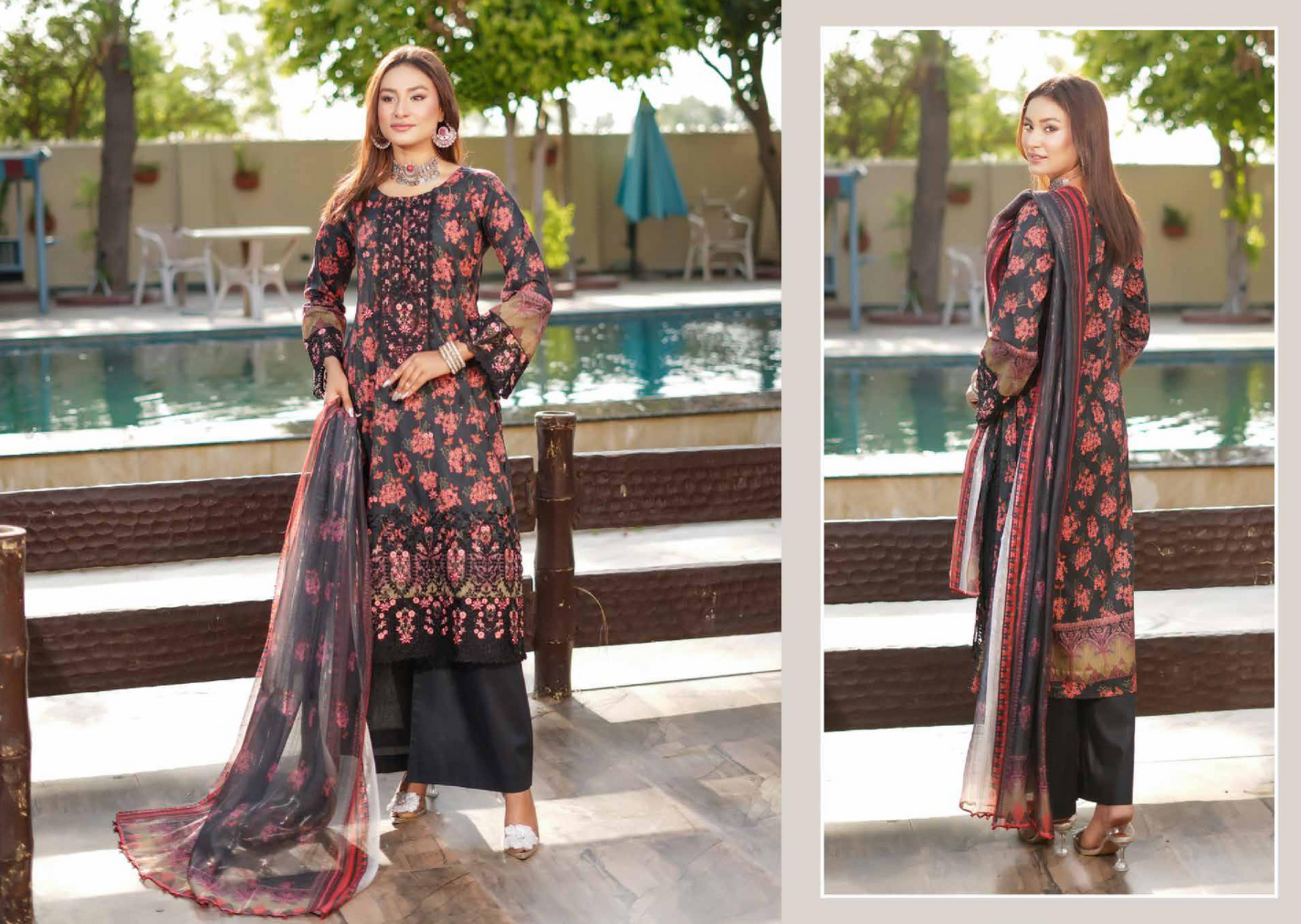 MUNIRA | EMBROIDERED LINEN READYMADE | MGL05 - S&S