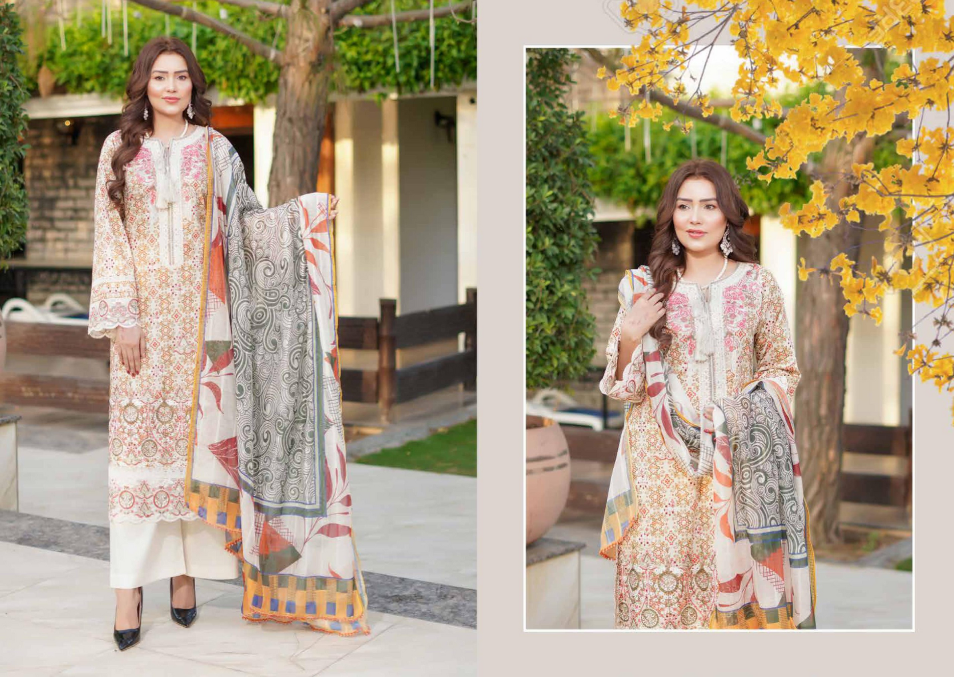 MUNIRA | EMBROIDERED LINEN READYMADE | MGL07 - S&S
