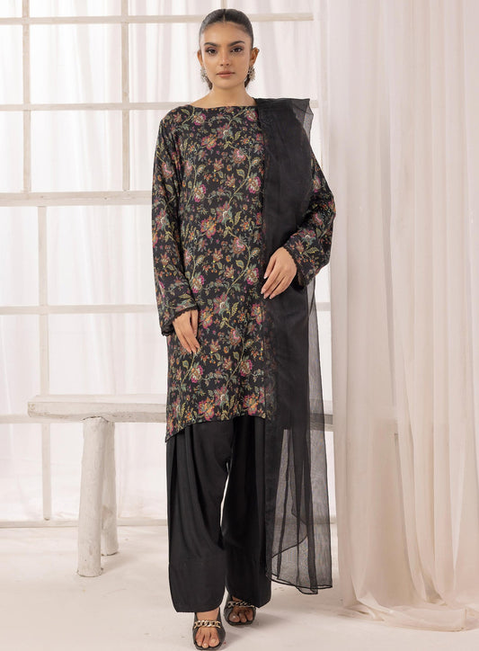 SIMRANS NAKHRA FLORAL ARABIC LAWN SUIT WITH CHIFFON DUPATTA READYMADE 01 - S&S