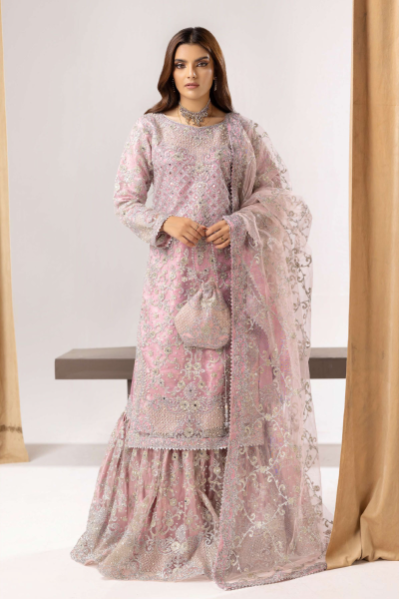 Simrans wedding collection 3 piece embroidered lengha suit 1 - S&S