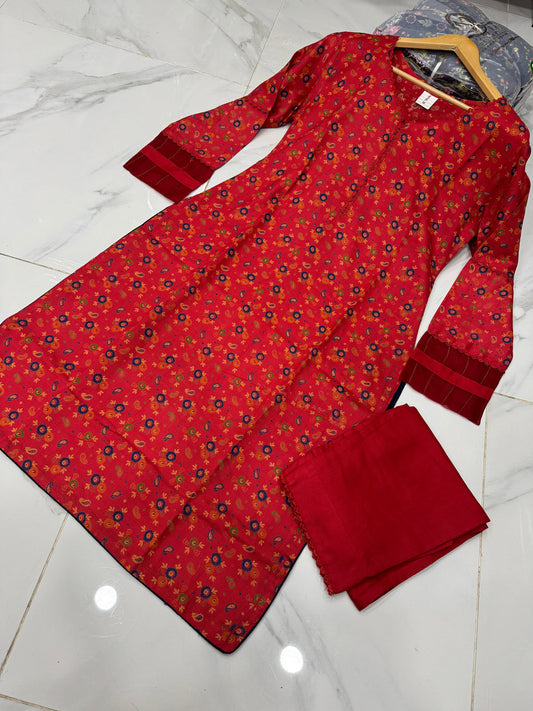 NAKHRA IZEL 2PC DIGITAL PRINTED DHANAK READYMADE SUITS 02 - S&S