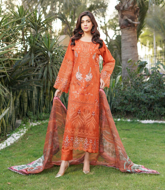 MUNIRA | EMBROIDERED LINEN READYMADE | MGL08 - S&S