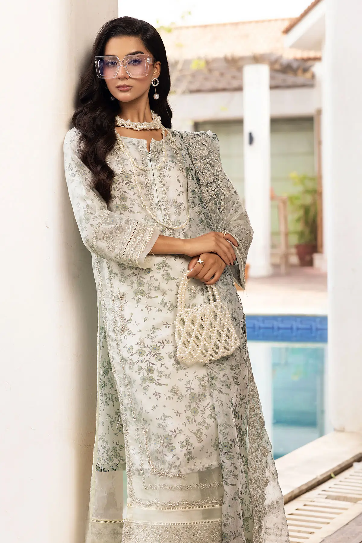 SIMRANS Mehrunisa premium 3 piece mummy & me Ladies mint outfit