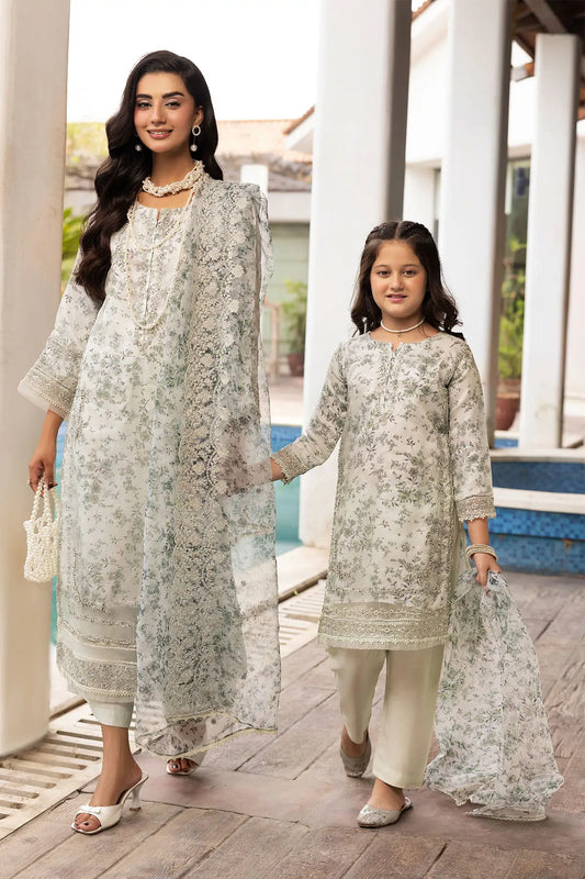SIMRANS Mehrunisa premium 3 piece mummy & me Girls mint outfit
