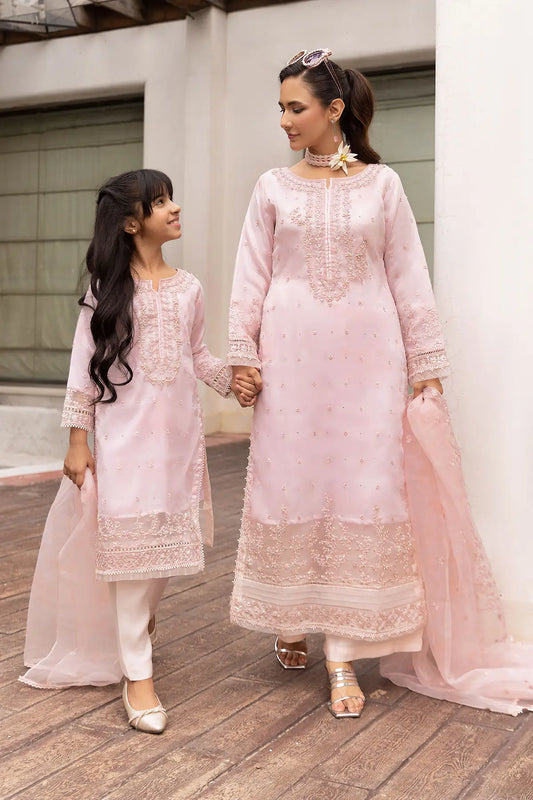 SIMRANS Mehrunisa premium 3 piece mummy & me Girls Lpink outfit
