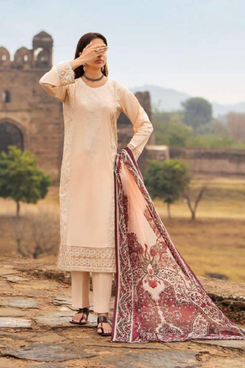 CASUALLITE ‘SKY STORIES’ | EMBROIDERED COTTON 3PC READYMADE |07