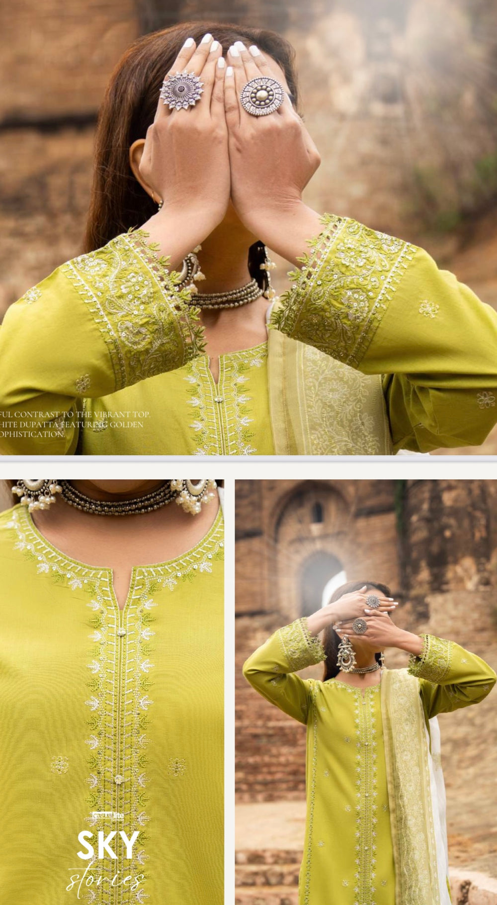 CASUALLITE ‘SKY STORIES’ | EMBROIDERED COTTON 3PC READYMADE |06