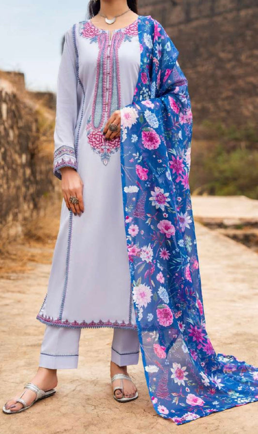 CASUALLITE ‘SKY STORIES’ | EMBROIDERED COTTON 3PC READYMADE |03