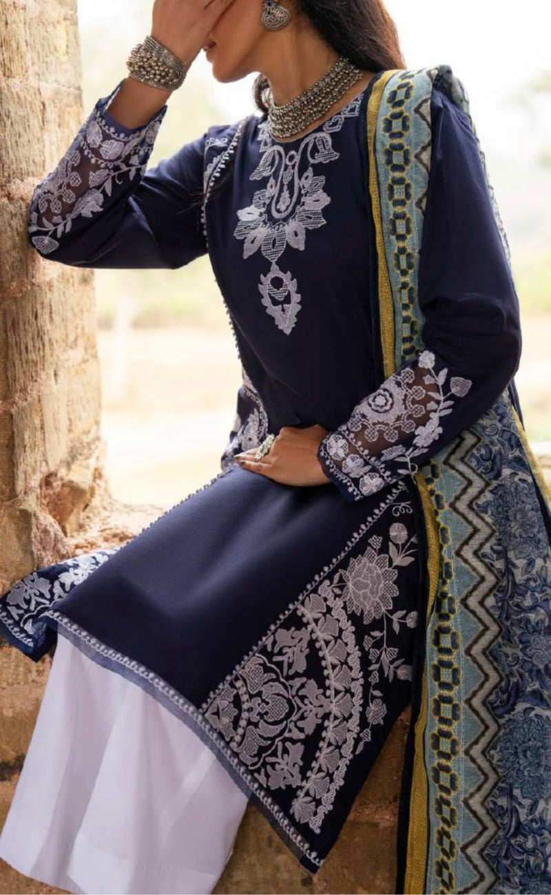 CASUALLITE ‘SKY STORIES’ | EMBROIDERED COTTON 3PC READYMADE |02