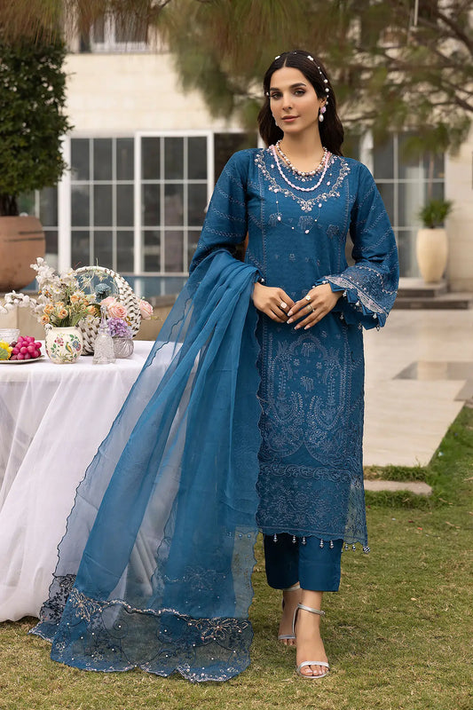 SIMRANS IVANA LUXE CHIKANKARI EID COLLECTION 3 PIECE READYMADE SUIT 788