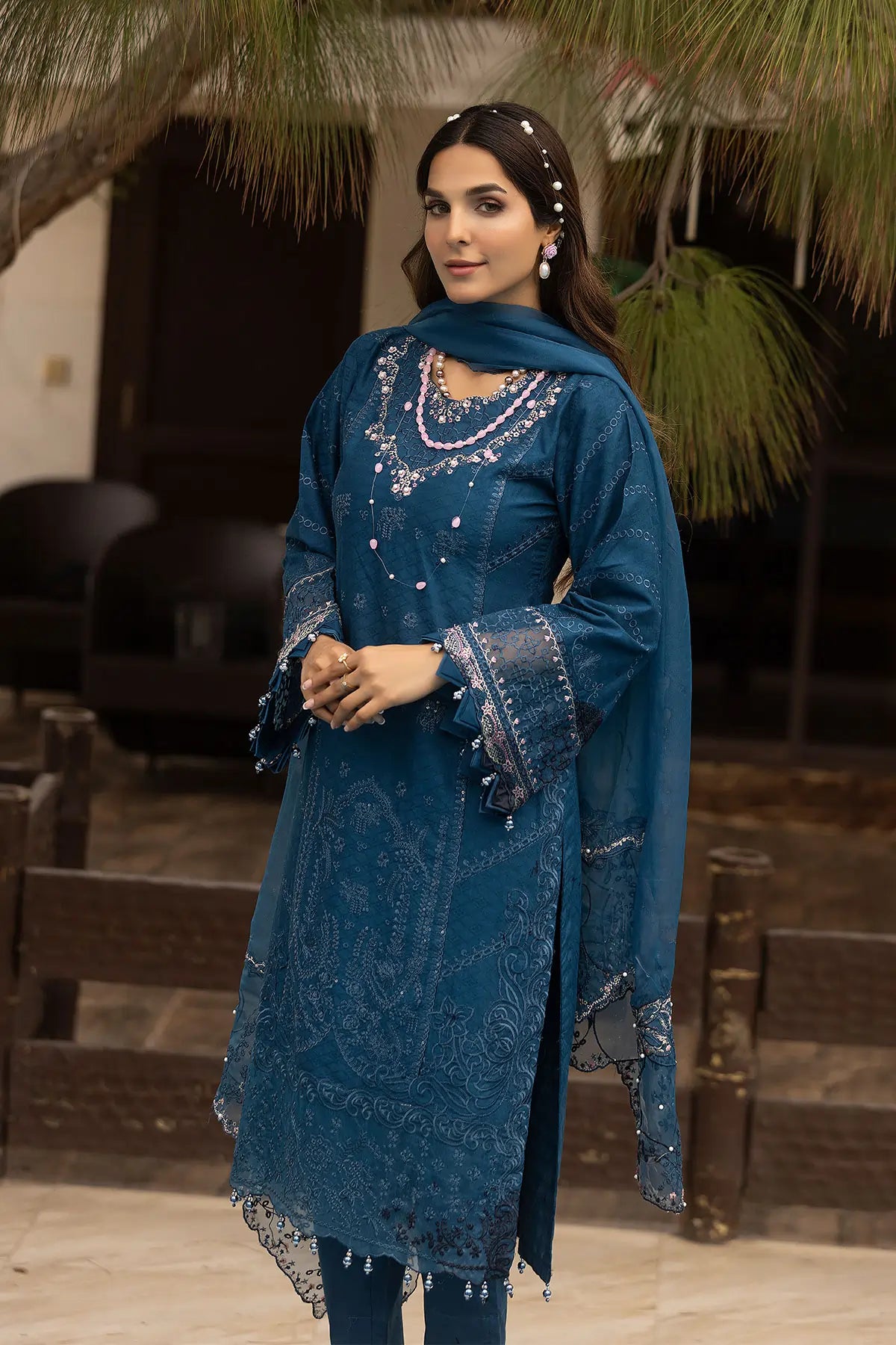 SIMRANS IVANA LUXE CHIKANKARI EID COLLECTION 3 PIECE READYMADE SUIT 788