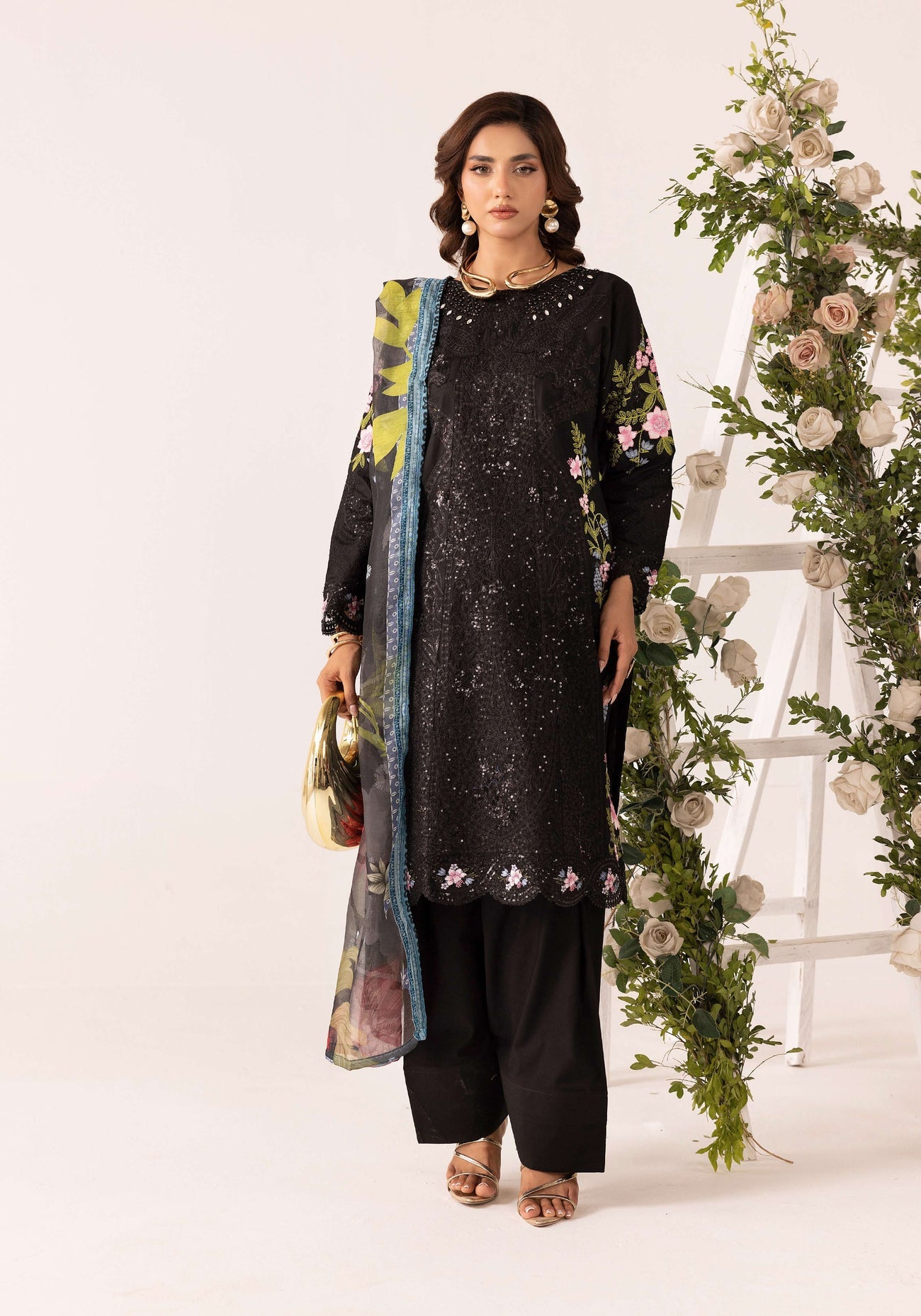 SIMRANS GRASE MARIA B FARSHI SHALWAR EMBROIDERED 3PC READYMADE 601