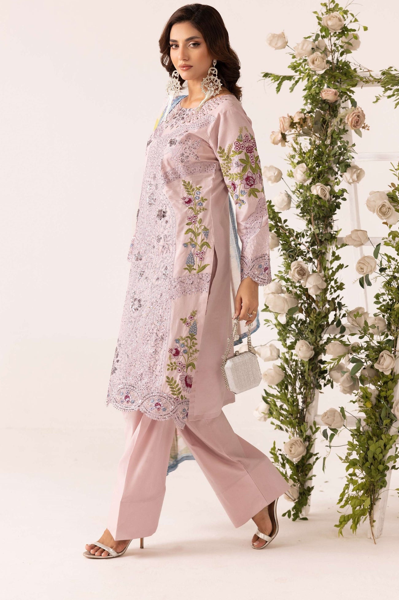SIMRANS GRASE MARIA B FARSHI SHALWAR EMBROIDERED 3PC READYMADE 602