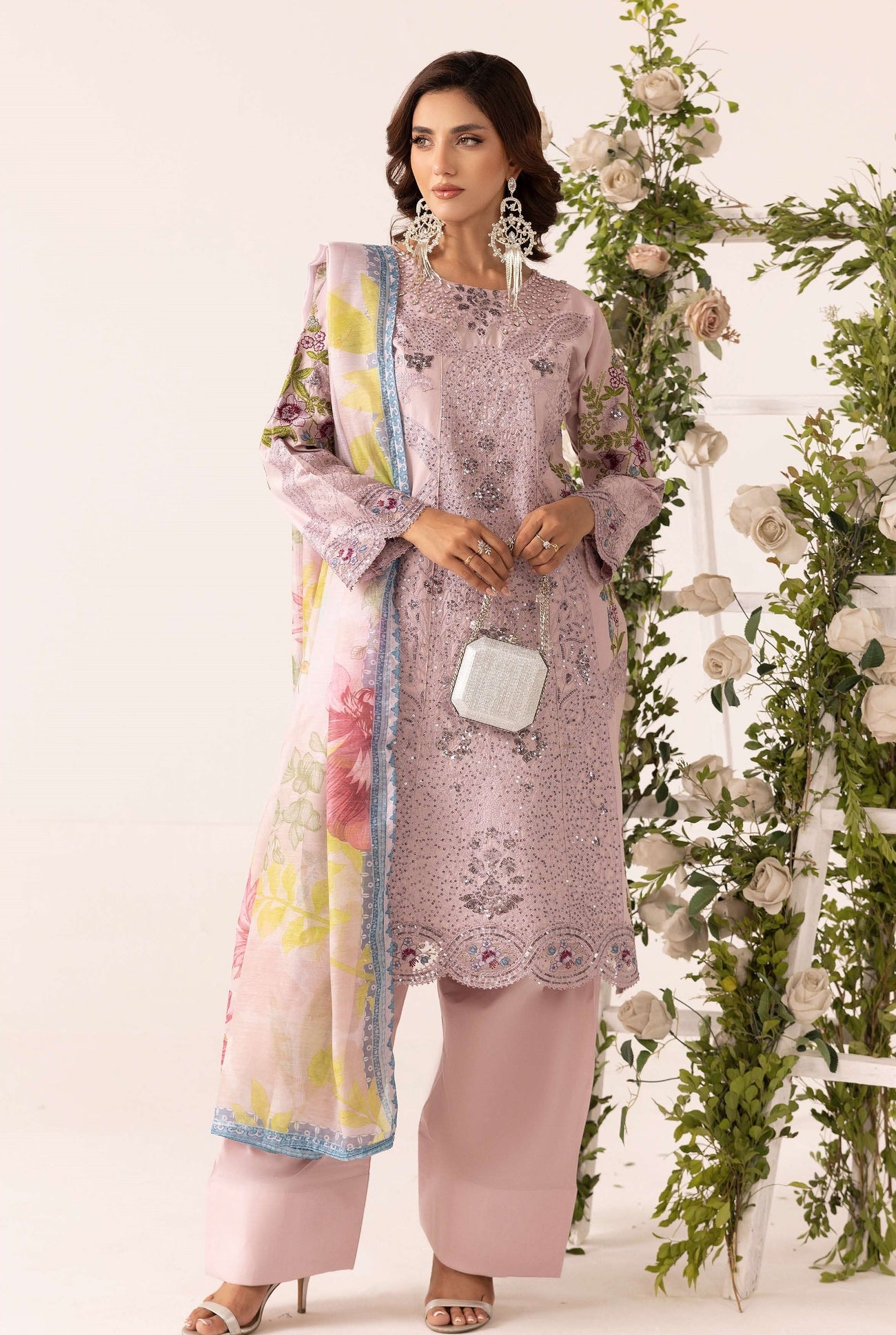 SIMRANS GRASE MARIA B FARSHI SHALWAR EMBROIDERED 3PC READYMADE 602