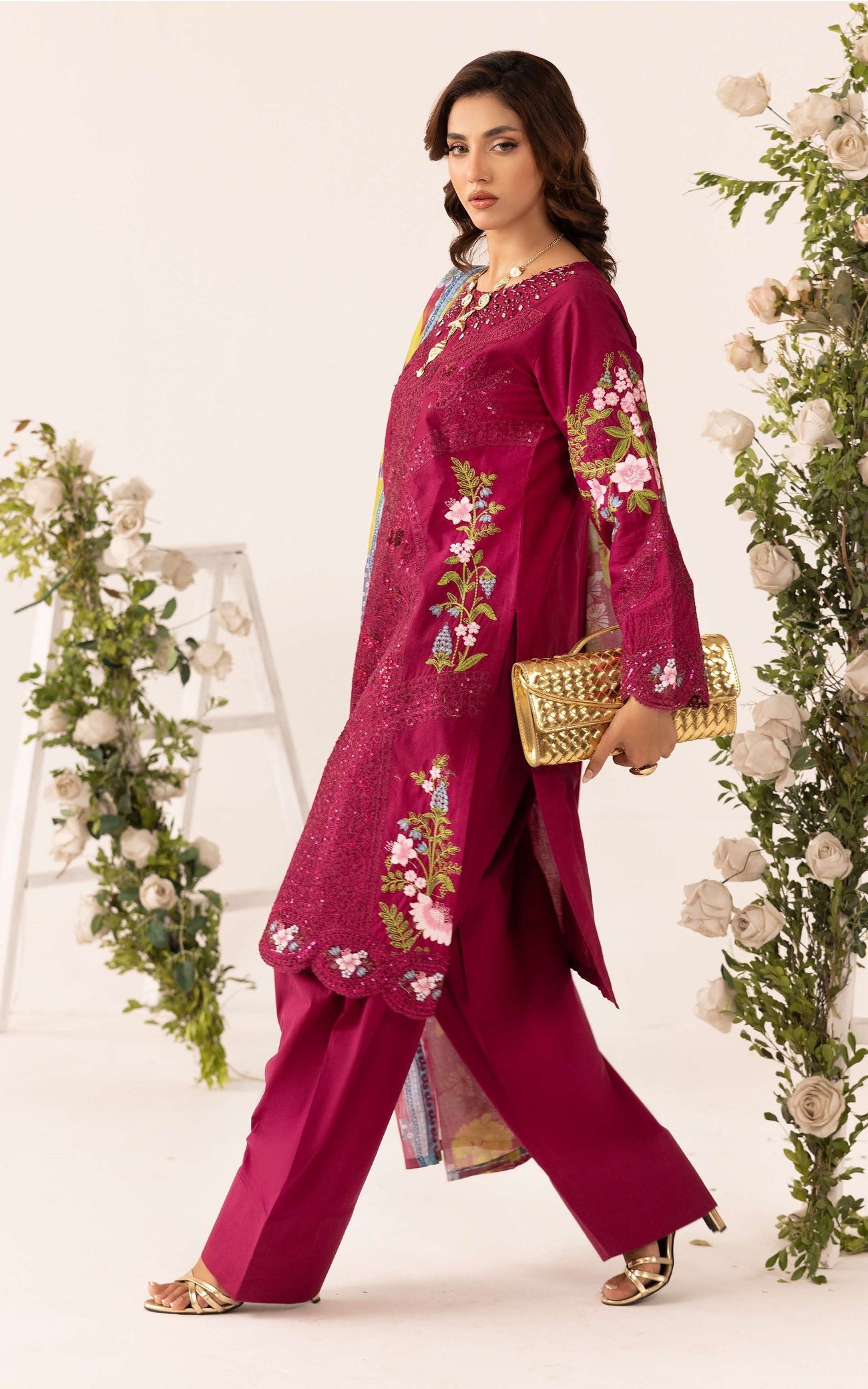 SIMRANS GRASE MARIA B FARSHI SHALWAR EMBROIDERED 3PC READYMADE 603