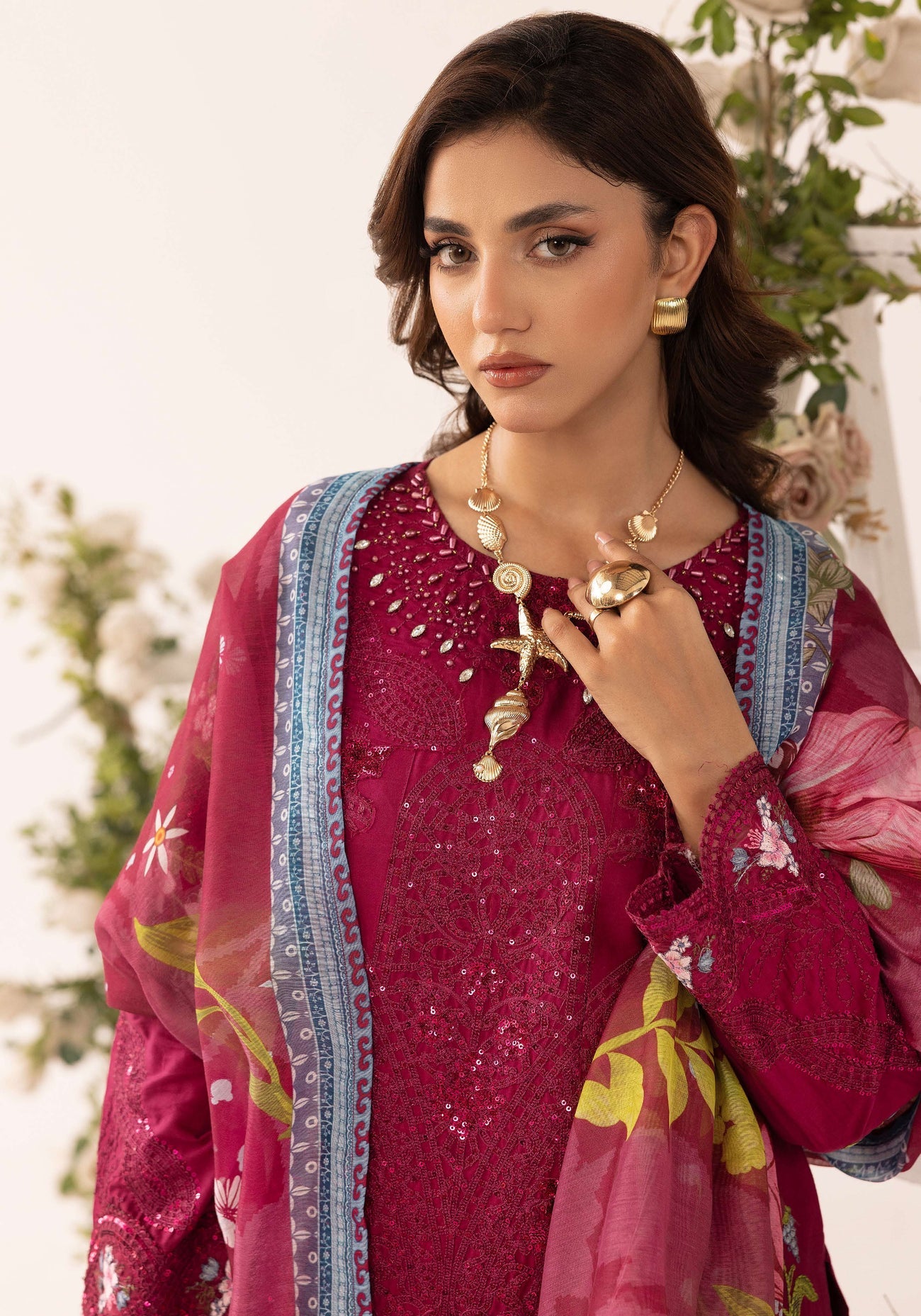 SIMRANS GRASE MARIA B FARSHI SHALWAR EMBROIDERED 3PC READYMADE 603